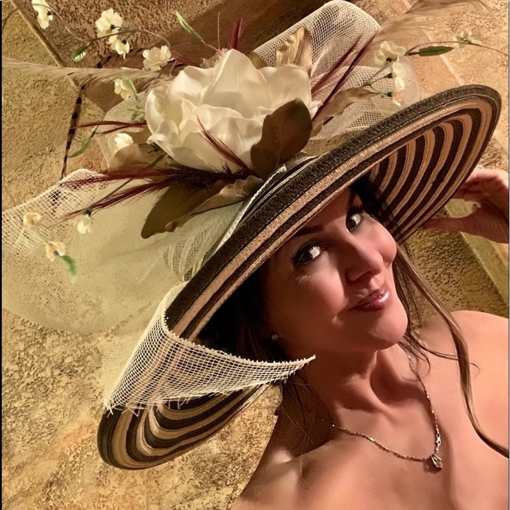 Huge gorgeous Kentucky derby hat